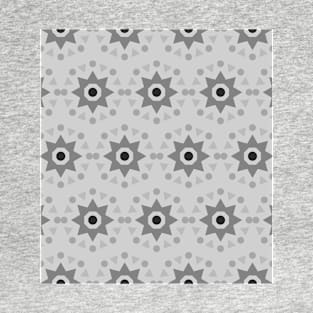 Grey flower seamless pattern print T-Shirt